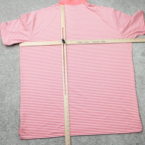 Callaway Opti-Dri Polo Shirt Men 2XL XXL Pink Striped Golf Polyester Stretch S/S - Picture 11 of 16